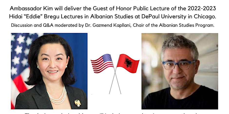 U.S. Ambassador to Albania Yuri Kim at DePaul Albanian Studies Program